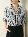 Cotton Watercolor Abstract Print Shirt