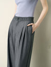 Lace Waistband Wide-Leg Pants