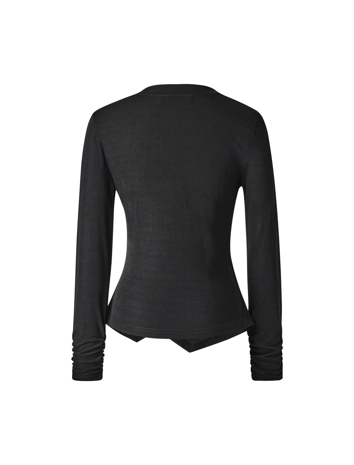 V-Neck Ruched Waist Long Sleeve Top