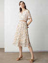 Collared Floral Pleated Shirt Dress