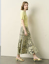 Leopard Print Fishtail Midi Skirt