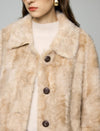 Plush Collared Button-Front Short Jacket