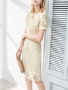 V-Neck Lace Sheath Dress