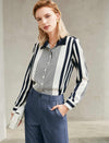 Striped Contrast Collar Shirt