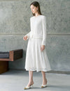 Beaded‑Trim Lace Long‑Sleeve Top