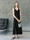 Solid Color V-Neck Slip Maxi Dress
