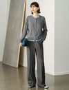 Mock‑Two‑Piece Color‑Block Knit Cardigan