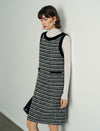 Wool Round Neck Sleeveless Midi Dress
