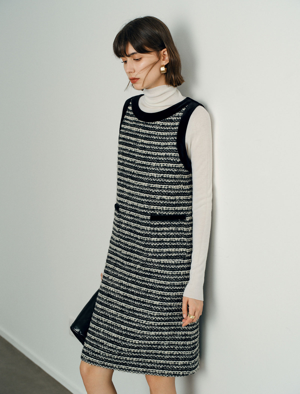 Wool Round Neck Sleeveless Dress