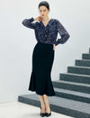 High Waist Flounce Hem Midi Skirt