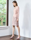 Notched Collar Full Button Long Sleeve Rib Knit Top