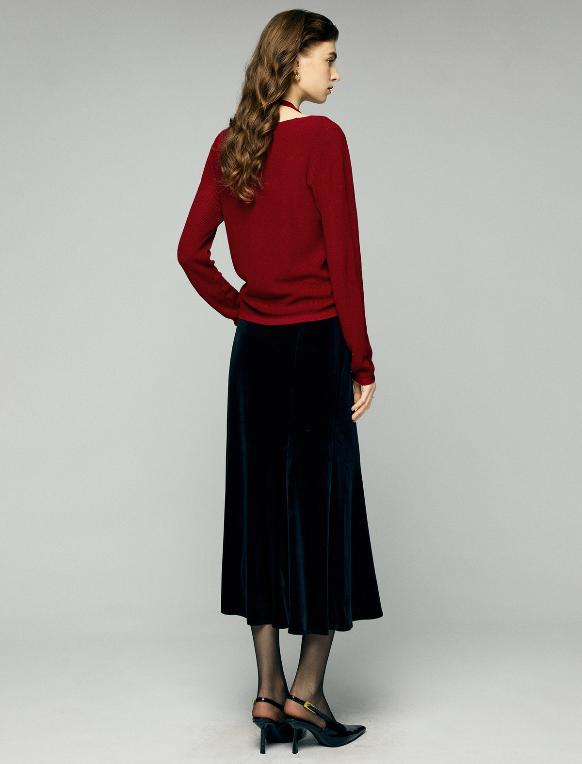 High-Waist Fluid Mermaid Midi Skirt
