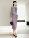 Solid High‑Waist A‑Line Midi Skirt