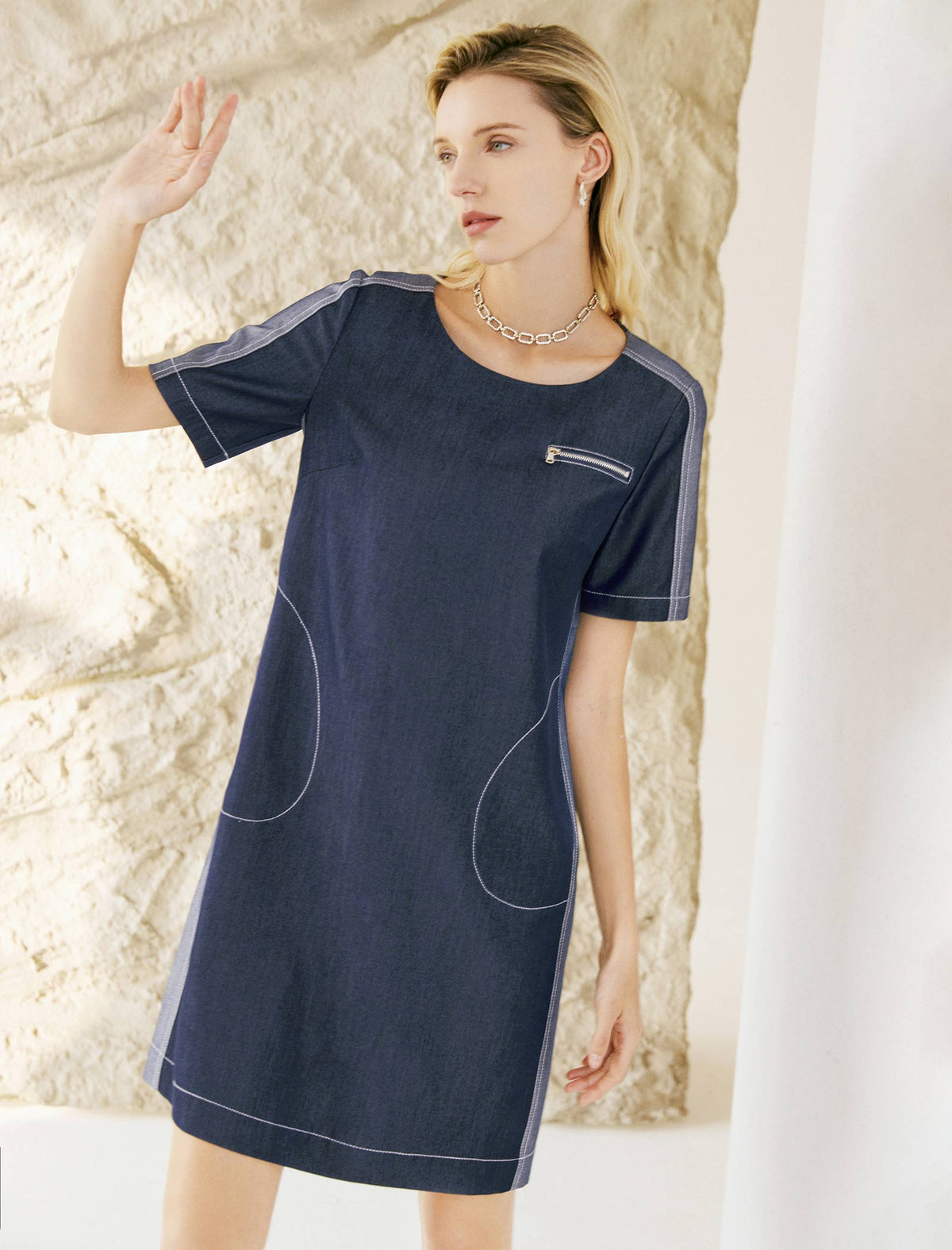 Round Neck Short Sleeve Dress