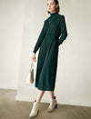Knit Turtleneck Long Sleeve Belted Dress