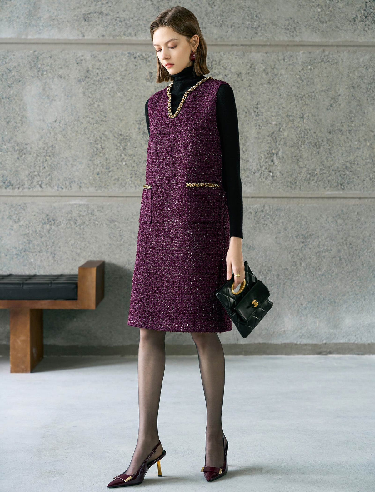 Purple Vintage Elegant Sleeveless Dress