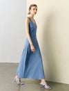Solid Color V-Neck Slip Maxi Dress