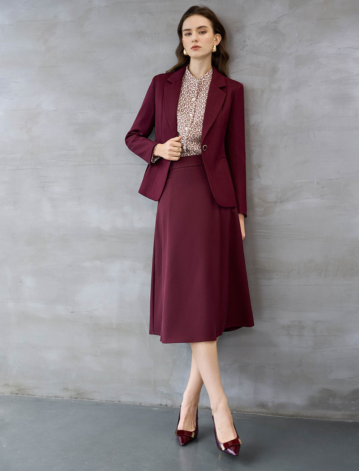 Burgundy Tailored Blazer