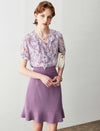 Short Sleeve Floral Chiffon Top
