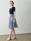 Plaid Lace A-Line Skirt