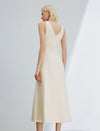 Back V-Cut Sleeveless Midi Dress