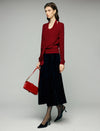 Layered Tie Front Long Sleeve Knit Top