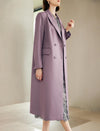 Double Breasted Long Coat with Notched Lapels