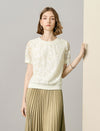 Cream Floral Lace Short Sleeve Top