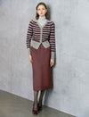 Straight Midi Skirt with Button Detail