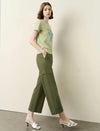 Cotton Straight‑Leg Ankle Cargo Pants