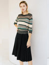 Solid Color Pleated A-Line Skirt