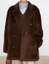 100% Alpaca Double-Breasted Wool Coat