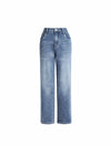 High Waist Stretch Straight Leg Ankle Length Jeans