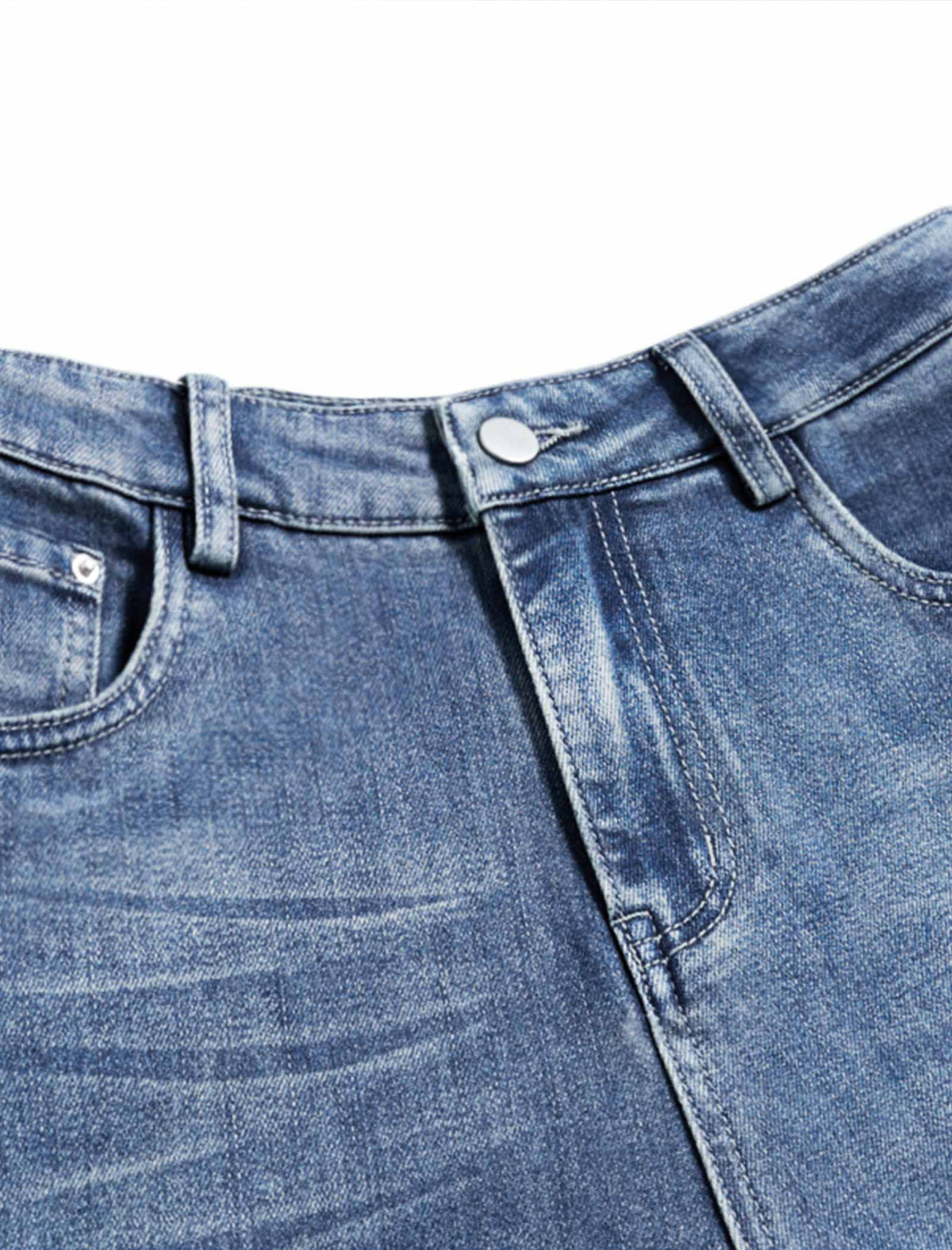 High Waist Stretch Straight Leg Ankle Length Jeans