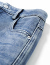High Waist Stretch Straight Leg Ankle Length Jeans