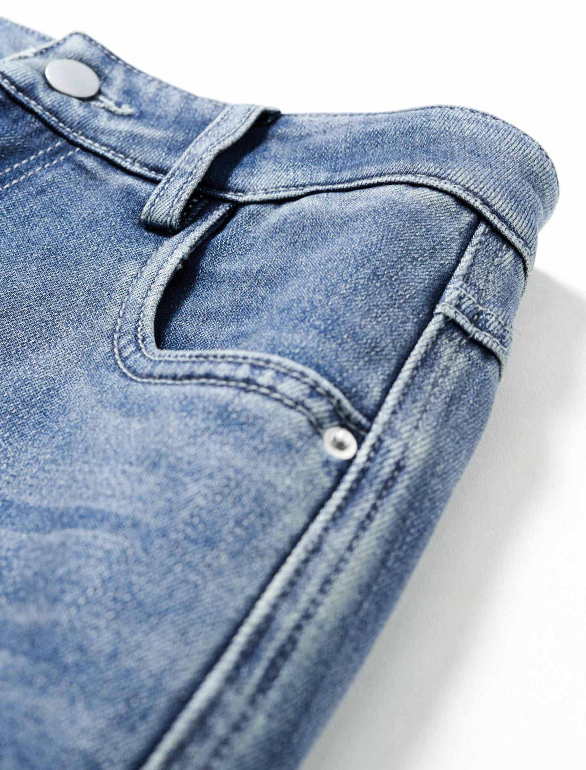 High Waist Stretch Straight Leg Ankle Length Jeans