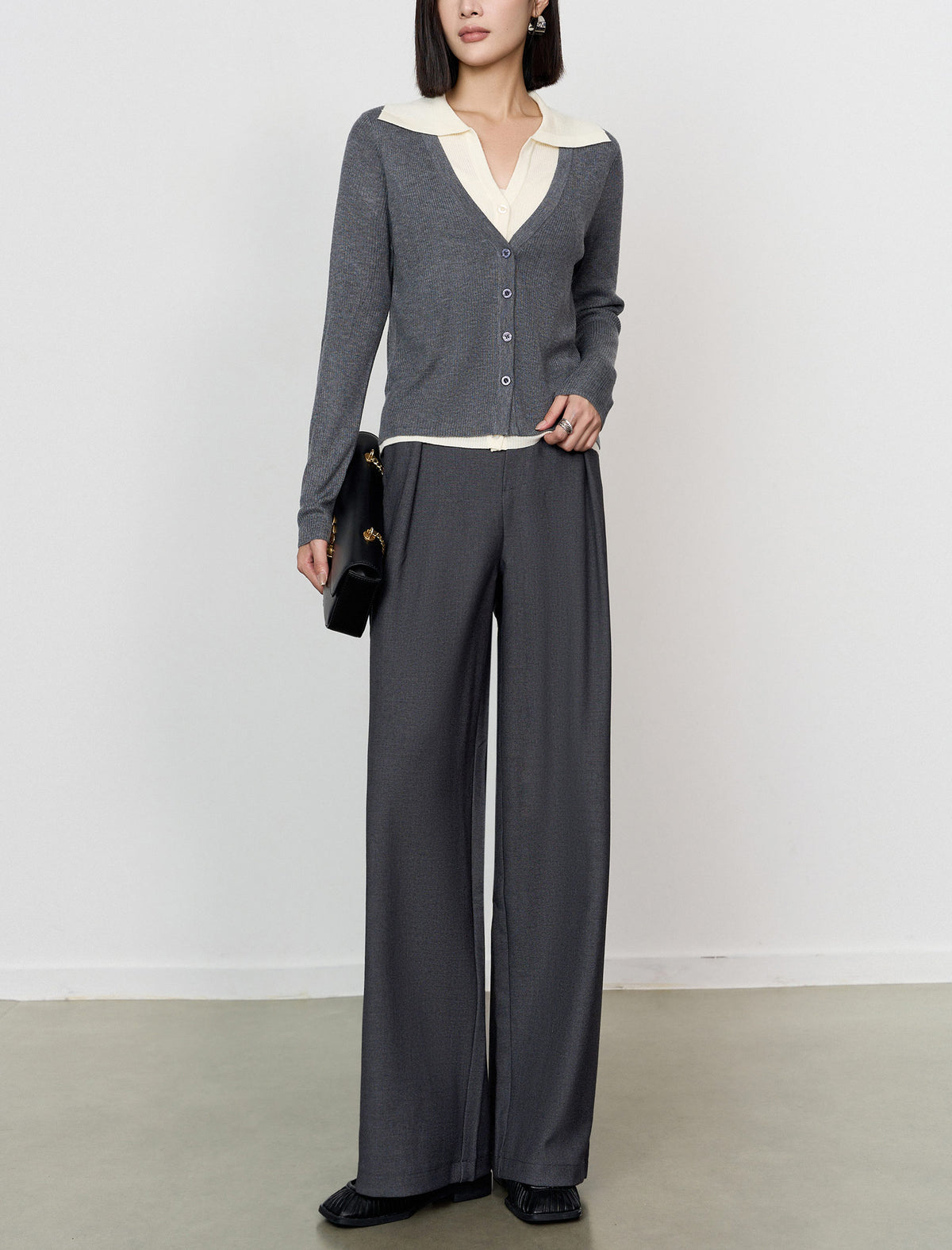 High Waist Wide‑Leg Long Trousers