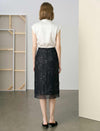 Acetate Satin V-Neck Cap Sleeve Blouse