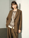 Crew Neck Abstract Art Jacquard Knit Vest
