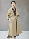 Double Breasted Midi Trench Coat with Waist Belt