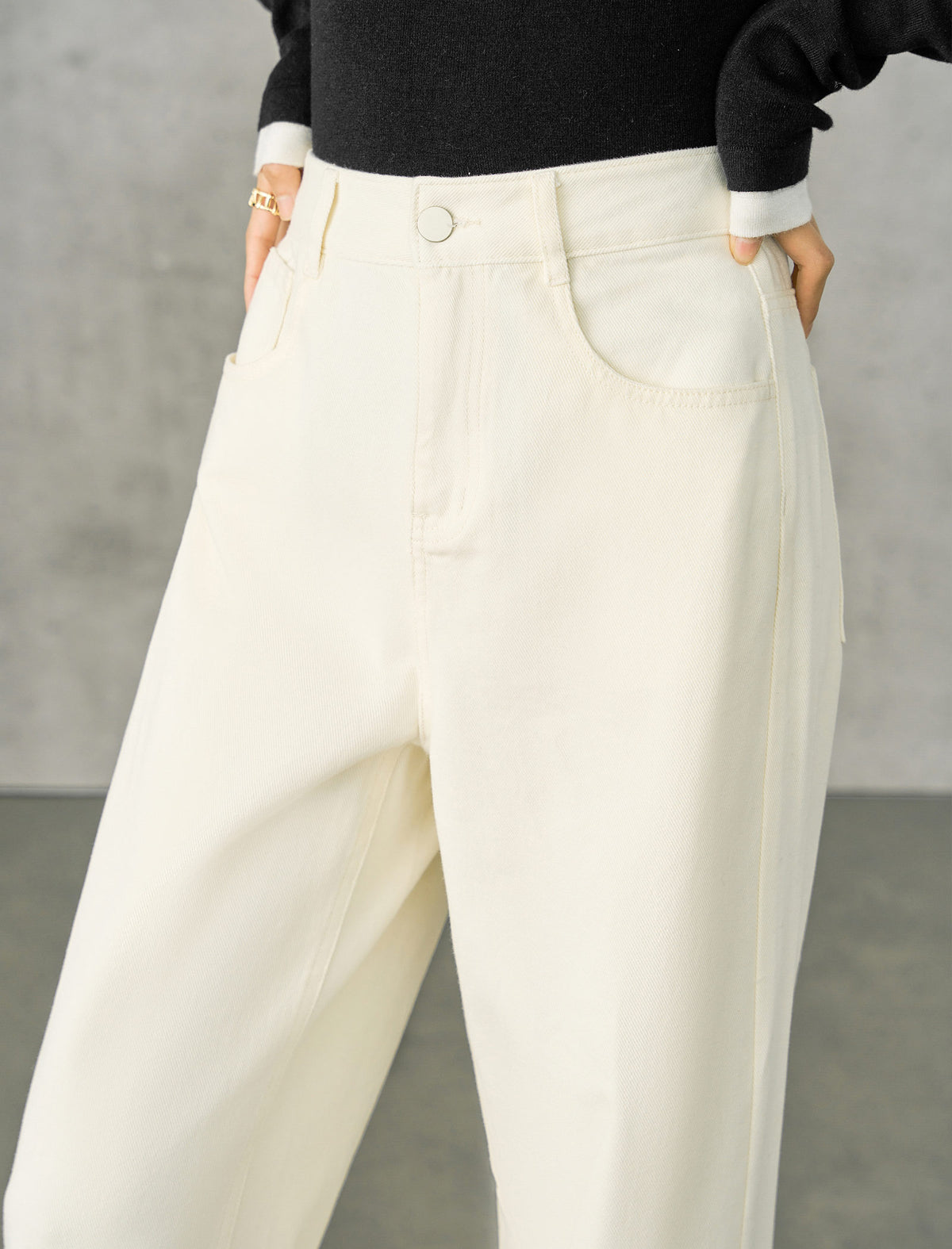 High-Waisted Wide Leg Denim Pants