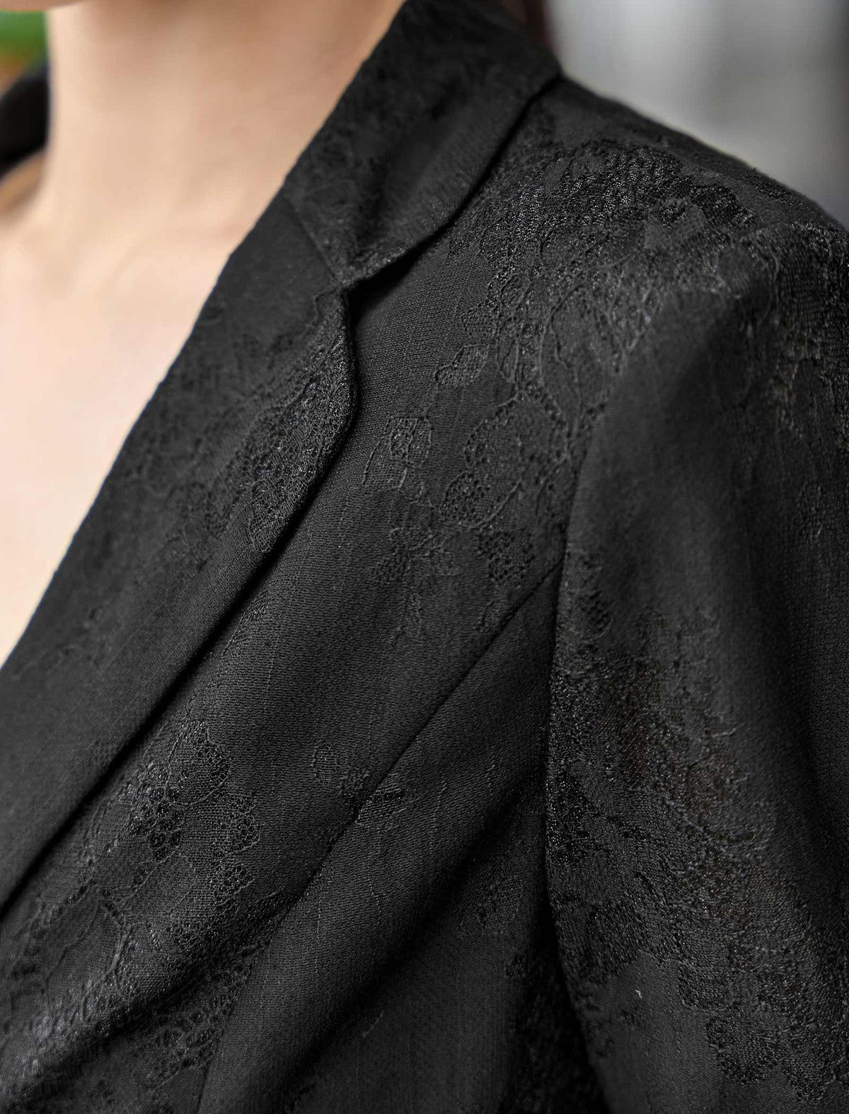 Lace Tailored Blazer with Three Quarter Sleeves