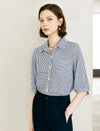Simple Striped Jacquard Button-Down Shirt
