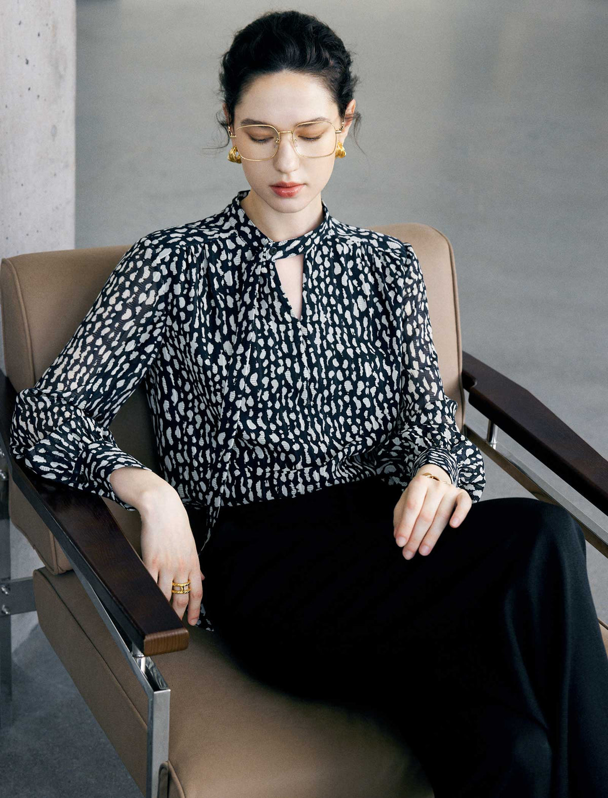 Vintage Polka Dot Long Sleeve Shirt