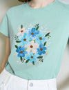 Sequin Floral Embroidered T-Shirt