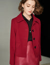 Wool Blend Textured Collared Button-Front Jacket