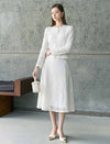 Beaded‑Trim Lace Long‑Sleeve Top