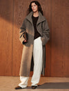 Wool-Alpaca Blend Stand Collar Belted Maxi Coat
