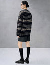 Wool Blend Fair Isle V-Neck Pocket Cardigan