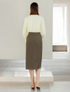 Asymmetrical Professional Midi Pencil Skirt